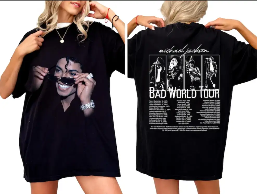 2 Side Michael Jackson Shirt, Vintage Music Legend Shirt, Retro Graphic Tee