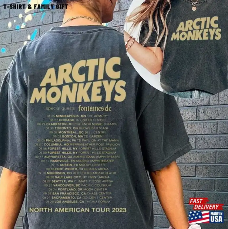 Arctic Monkeys 2023 North America Tour Dates Shirt Music Concert Unisex Classic