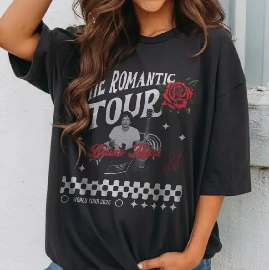 Bruno Mars Romantic World Tour 2026 T-Shirt