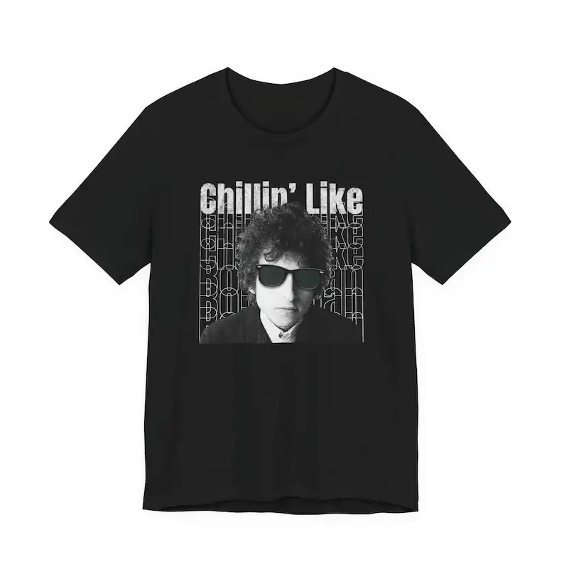 Alternative view of Chillin' Like Bob Dylan T-Shirt, Vintage Music Tee, 1960s Folk Rock Shirt