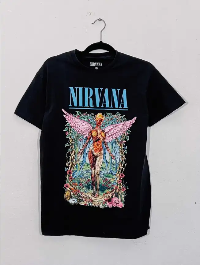 Classic Nirvana In Utero 1993 Artwork Band Tee Women Black Modern Classic Small Graphic