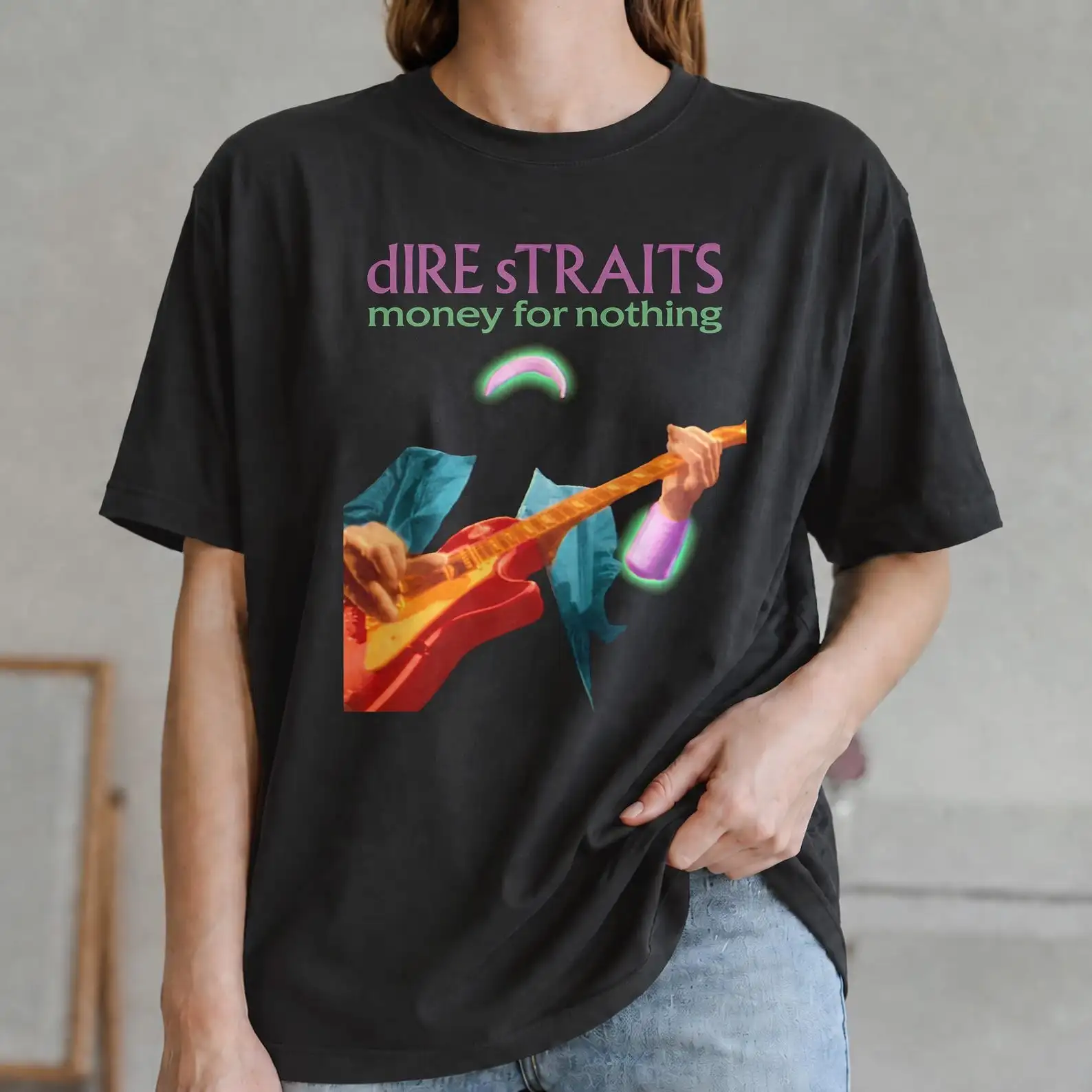 Alternative view of Dire Straits T-Shirt Money for Nothing | Vintage Band Rock Unisex Tee