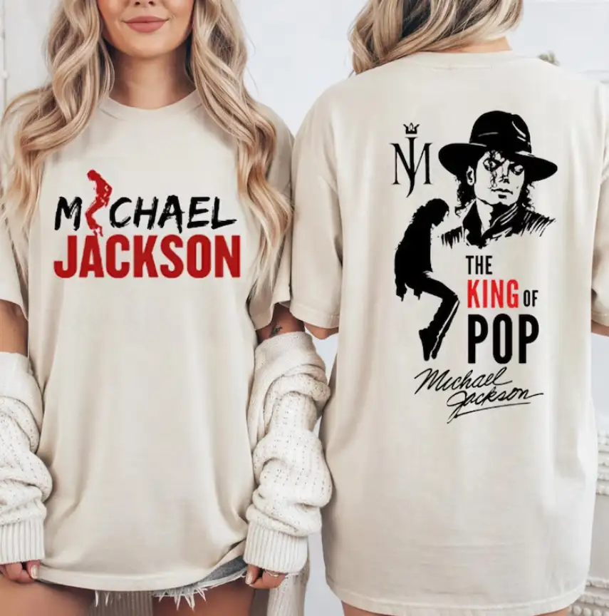 Michael Jackson Two Sided Shirt , The King of Pop Two Sided Graphic Tee, Vintage MJ Signature Apparel