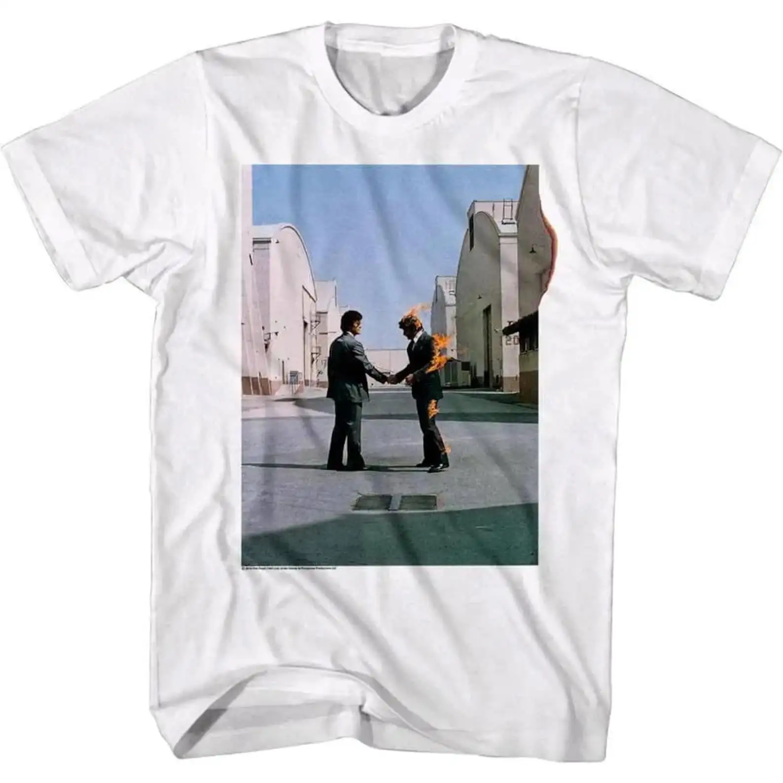 Alternative view of Pink Floyd Wish You Were Here Burning Handshake T-Shirt - Vintage Rock Concert Tee