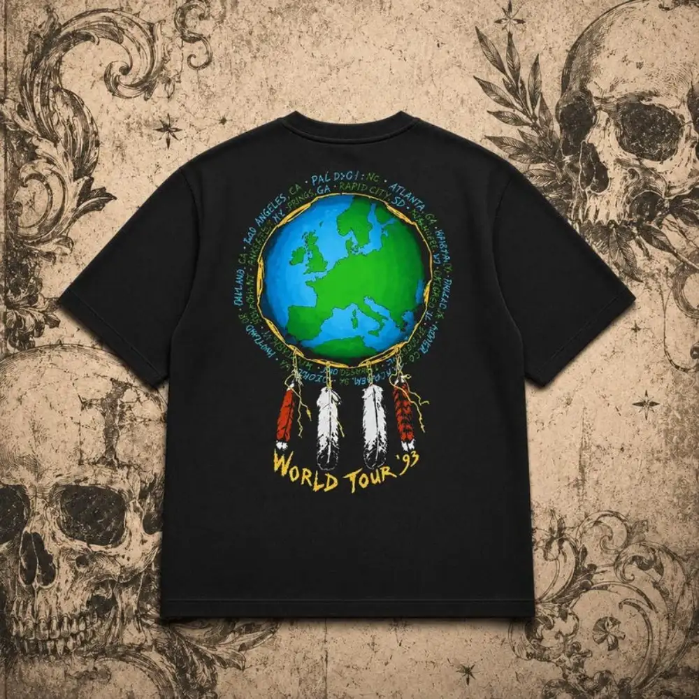Neil Young 1993 World Tour T-Shirt, Neil Young Booker T & The MG's Tee, Vintage Rock Concert Shirt - Image 3