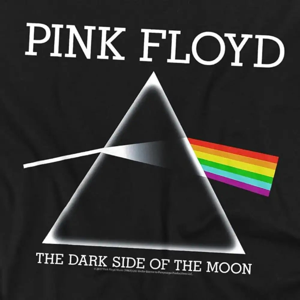 Alternative view of Popfunk Pink Floyd The Dark Side of The Moon Album Rock Music T-Shirt, Black