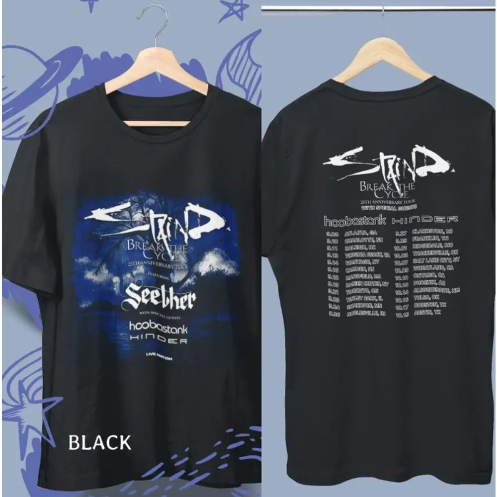 nisex Staind Break The Cycle Tour 2026 Shirt, 25th Anniversary Rock Band Tee, Vintage Alternative Metal Concert
