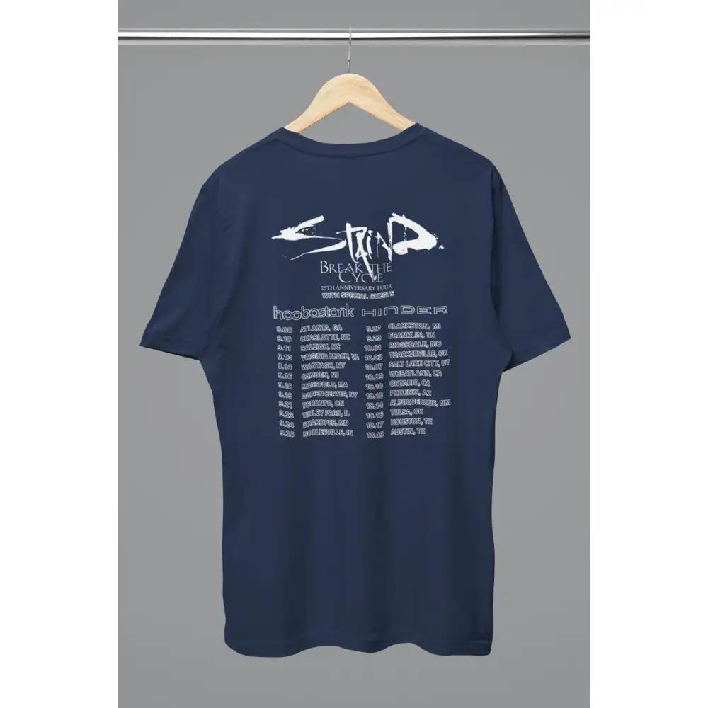nisex Staind Break The Cycle Tour 2026 Shirt, 25th Anniversary Rock Band Tee, Vintage Alternative Metal Concert - Image 5