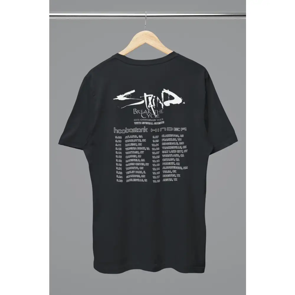 nisex Staind Break The Cycle Tour 2026 Shirt, 25th Anniversary Rock Band Tee, Vintage Alternative Metal Concert - Image 3